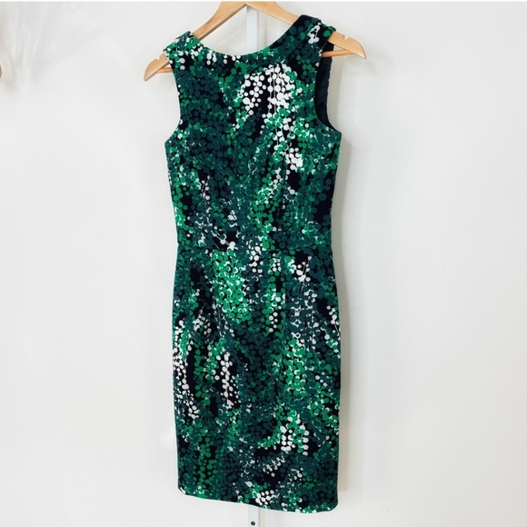 NEW Boden Martha Shift Dress Green Black Print Sleeveless Cotton Blend Size 2 - Picture 2 of 13